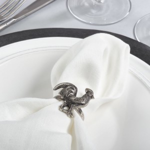 August Grove Rooster Design French Country Style Napkin Ring AGTG1525